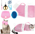 Cat Bathing Bag Set 8 PCS with Cat Shower Net Bag Breathable Mesh Cat Muzzle by AMEAMI