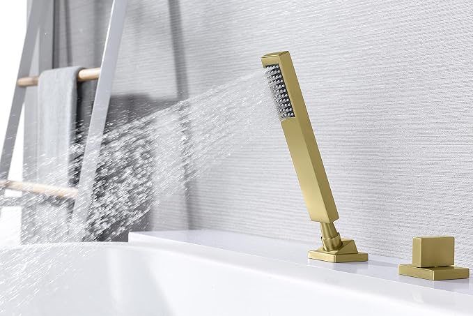 SUMERAIN Roman Tub Faucet Set 5 Holes Deck Mount Waterfall Bathtub Faucet - Image 5