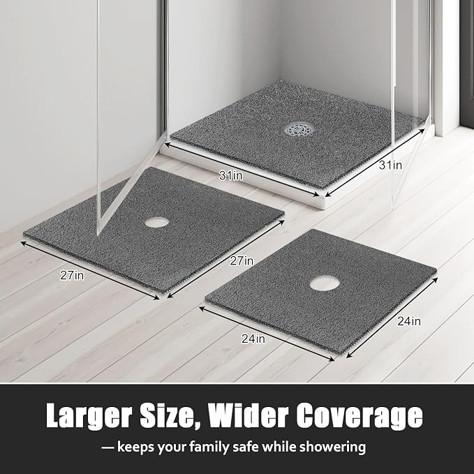 Square Shower Mat Non Slip: 24x24 Inch Shower Floor Mat - Image 7