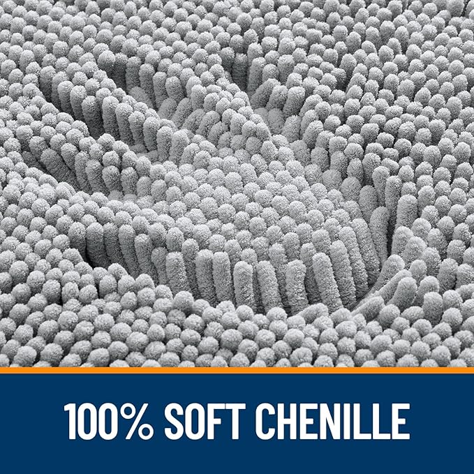 OLANLY Toilet Rugs U-Shaped 24x24, Extra Soft Absorbent Chenille Contour - Image 3