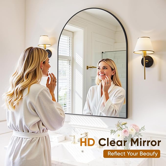 Arched Mirror 24"x36", Bathroom Mirror, Wall Mounted Vanity Mirror - Image 5