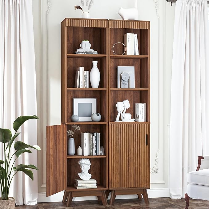 68" Tall Bathroom Storage Cabinet, Narrow Fluted Tower Cabinet - Image 7