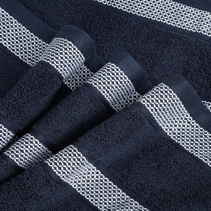 CASA COPENHAGEN Solitaire 6 Pieces Towel Set- Dark Navy, 600 GSM 2 Bath Towel 2 - Image 5