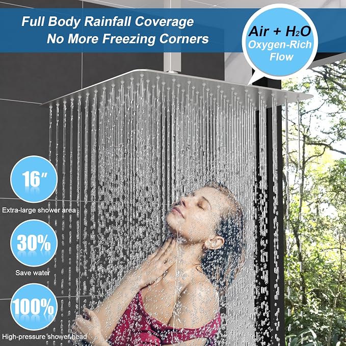 Enga Thermostatic Dual Head Shower System, Brushed Nickel - Image 4