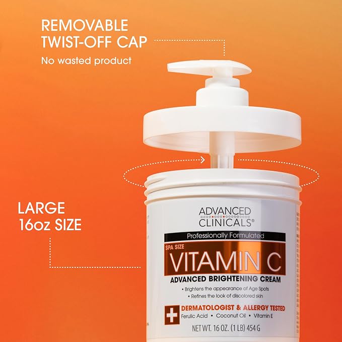 Advanced Clinicals Vitamin C Cream Visibly Brightening Body Lotion | Vitamin C - Image 2