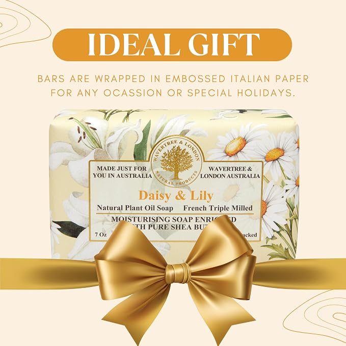Wavertree & London Daisy & Lily Scented Natural Soap, 7oz Moisturizing French - Image 6