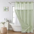 No Hook Long Shower Curtain Set by EACHOPE