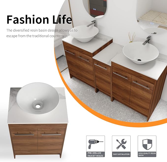 60 Inch Bathroom Vanity with Sink, Mordern Bathroom Vanity, Single Sink - Image 4