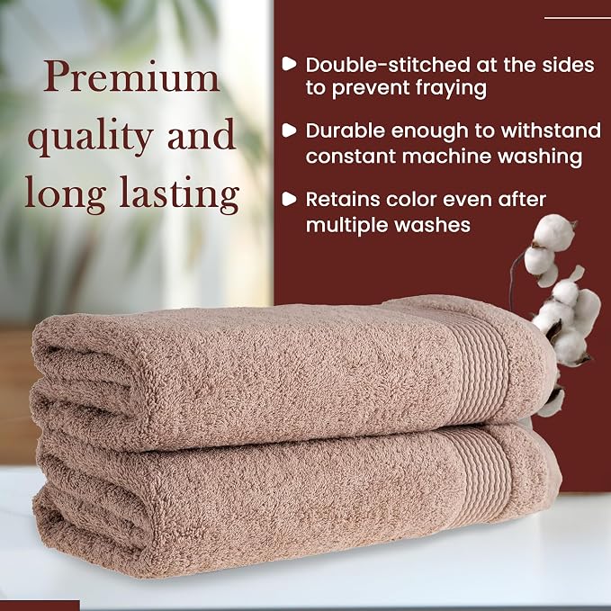 HALLEY Turkish Cotton Towels Bath Towels Super Soft Highly Absorbent 100% - Image 5