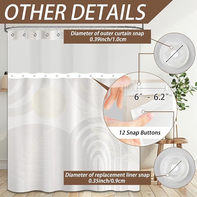 Black and Brown Bohemian See Through Mesh Top Shower Curtain - Image 7