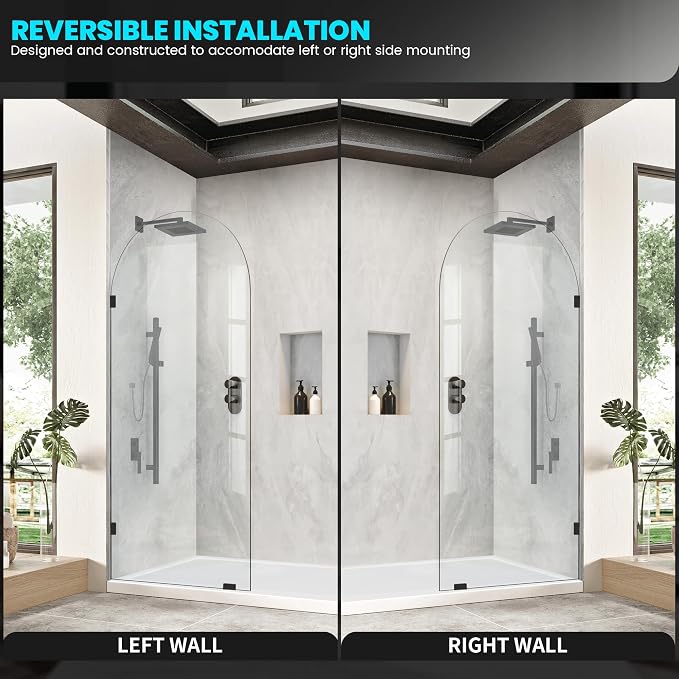 34" W ×77.2" H Shower Glass Door, Bathroom Framless Glass Shower Panel Door - Image 7