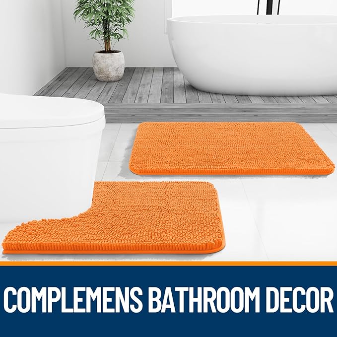 OLANLY Bathroom Rugs 36x24, Extra Soft Absorbent Chenille Bath Rugs, Rubber - Image 7