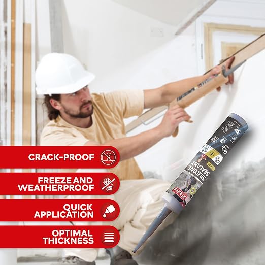 XFasten Silicone Sealant Waterproof Black Cartridge, 10.1 oz Black Caulking - Image 4