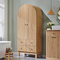 71" Tall Arched Bathroom Storage Cabinet, Modern Fluted Cabinet Storage by IFBUYFarmhouseFurniture