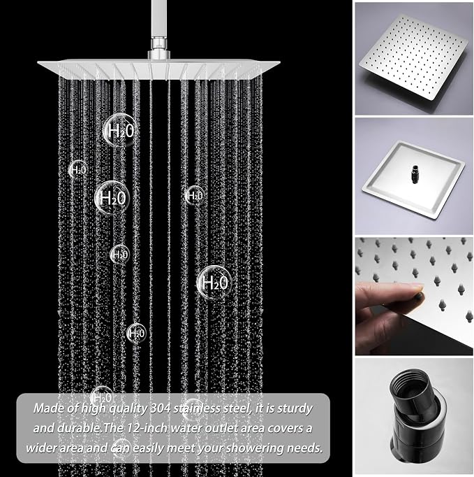 Full Body Shower System Chrome Tempreature Display Shower Faucet Set - Image 3