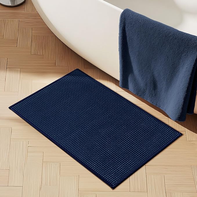 GRANNY SAYS Blue Bathroom Rugs, Absorbent Bath Mats 24" x 16", Soft Chenille - Image 9