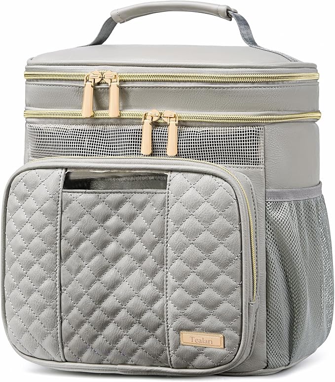 Large Leather Toiletry Bag for Women Men, Bathroom Bag, Water Resistant Shower by Tealari