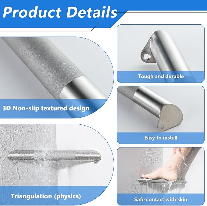 Shower Foot Rest for Shaving Legs, Wall Mounted Shower Foot Ledge, Antislip - Image 5