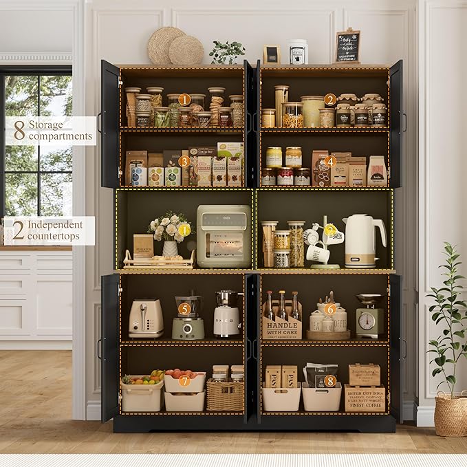 HOSTACK 71" Tall Pantry Cabinet, Large Kitchen Hutch - Image 5