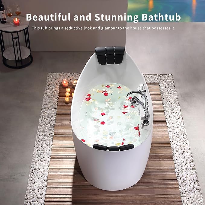 Empava 67" Freestanding Whirlpool Bathtub Oval - Image 3
