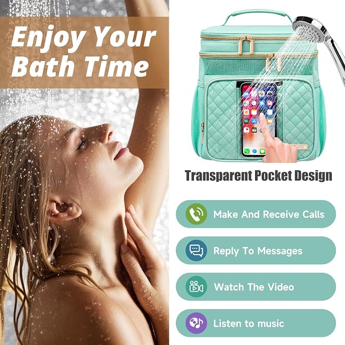 Large Toiletry Bag for Women Men, Bathroom Bag, Water Resistant Shower Bag - Image 3