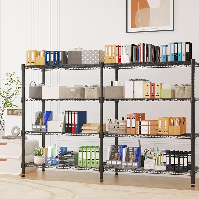 Homdox Heavy Duty Storage Shelves, 4 Tier Wire Shelving Unit, Adjustable Metal - Image 7