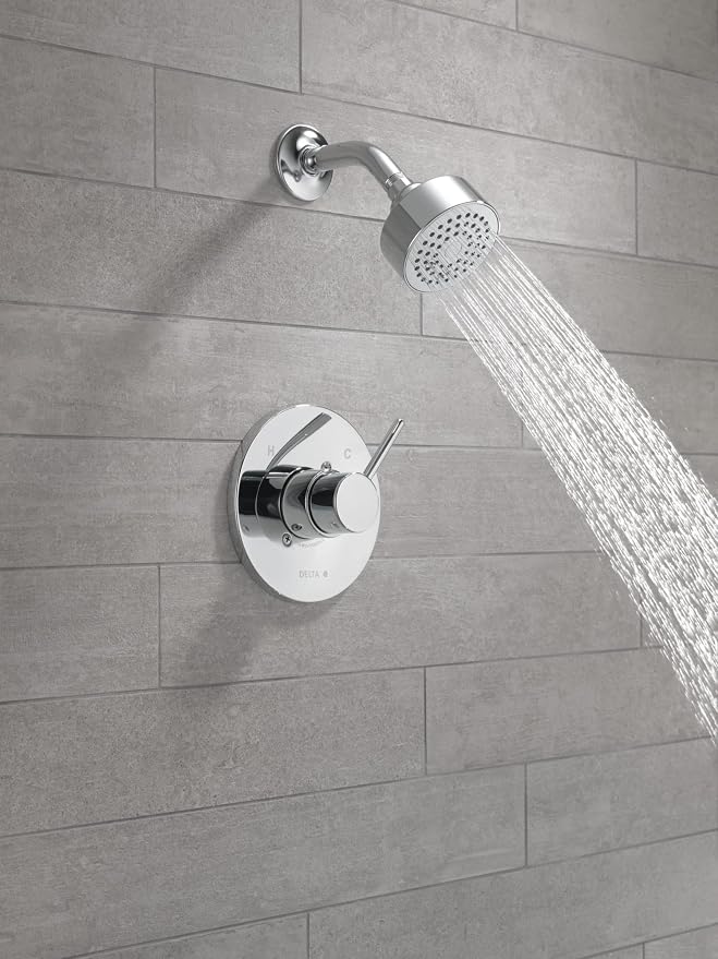 Delta Modern 14 Series Shower Faucet Set, Chrome Shower Head and Handle Set - Image 2