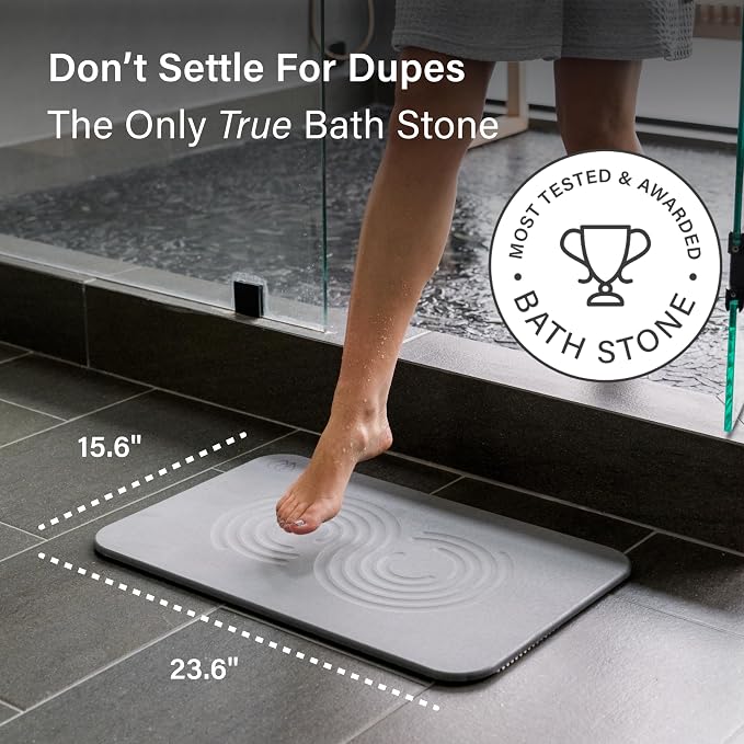 Dorai Home Bath Stone Mat 23.6"x15.4" – Quick-Dry, Non-Slip Diatomite Stone - Image 8