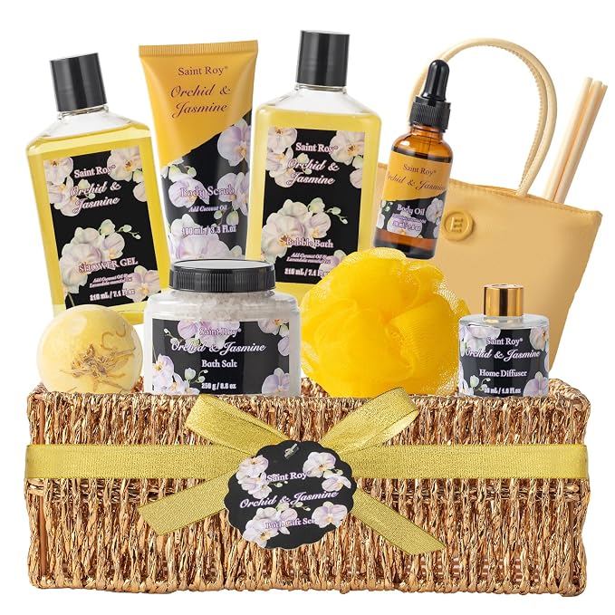 christmas gift bath basket, Bath and Body Gift Basket Orchid & Jasmine Spa Gift by SaintRoy