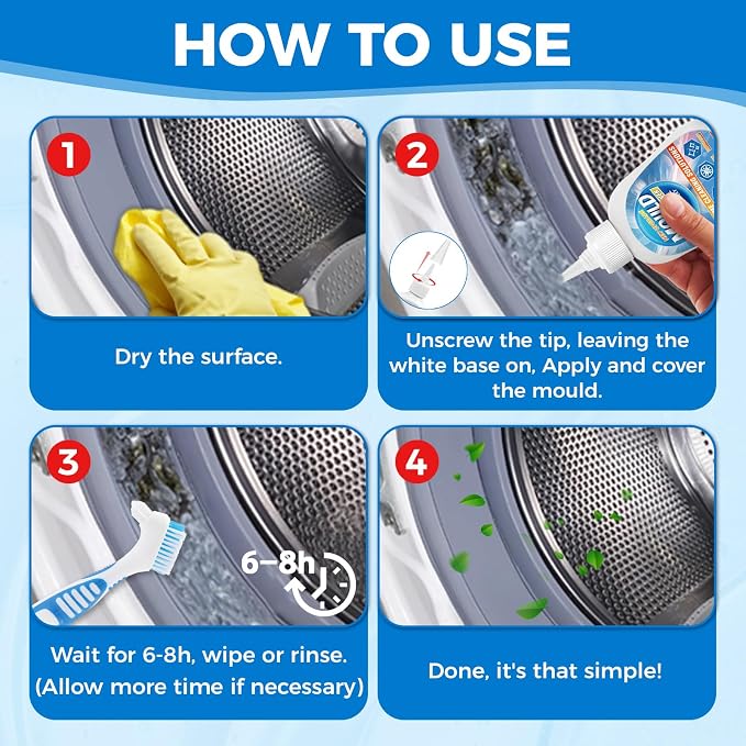 Mold Stain Remover Gel, Heavy Duty Washing Machine Cleaner, Use on Home Sink - Image 4
