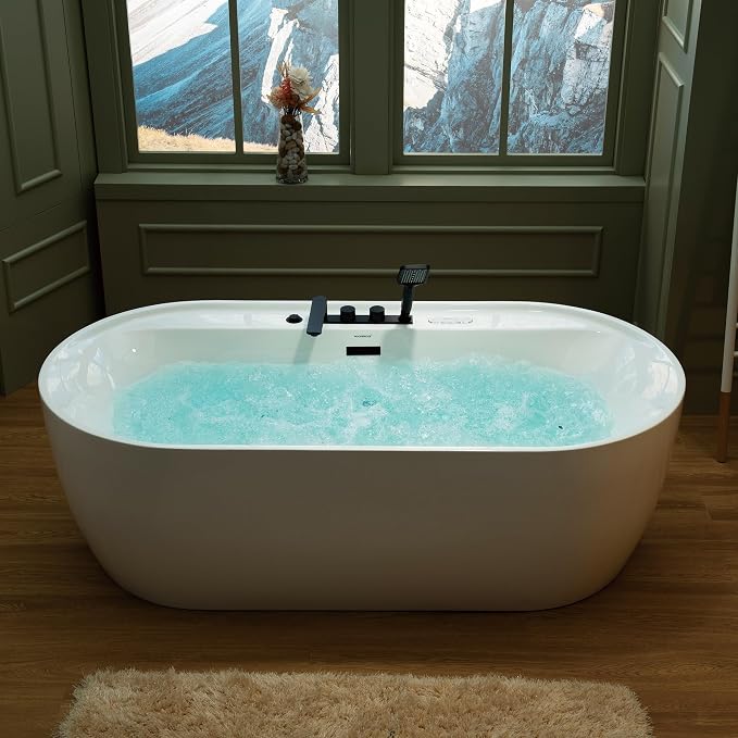 WOODBRIDGE 72" x 35-3/8" Whirlpool and Air Bath Heated Soaking Combination Tub - Image 2