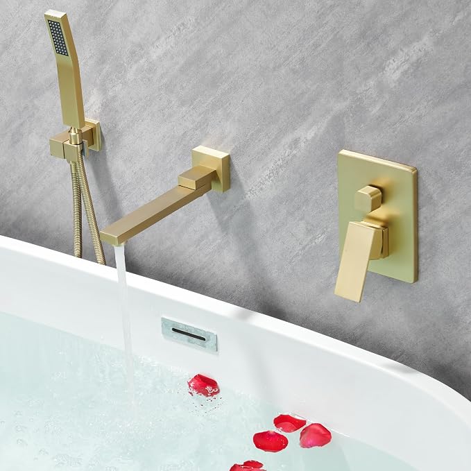 DASAN Swiveling Wall Mount Tub Filler Faucet Set - Image 6