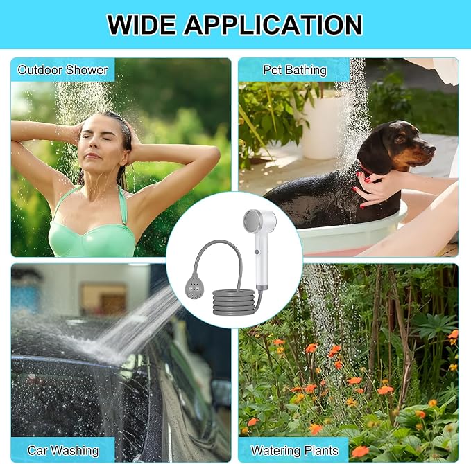 Portable Shower for Camping, Rechargeable Outdoor Shower Pump - Image 7