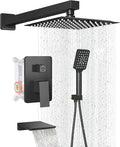 Shower Faucet Set Complete Matte Black Shower System by LCEVCGK