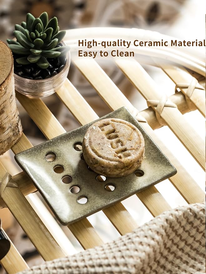 Soap Dish for Shower, Shower Soap Holder for Bathroom, Porcelain Japanese Soap - Image 4