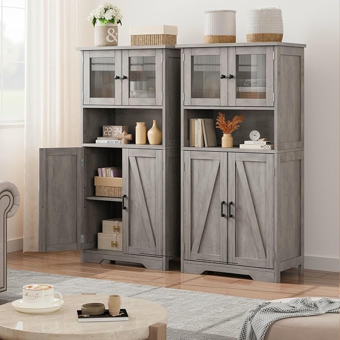 IDEALHOUSE 50" Tall Bathroom Cabinet, Freestanding Bathroom Storage Cabinet - Image 8