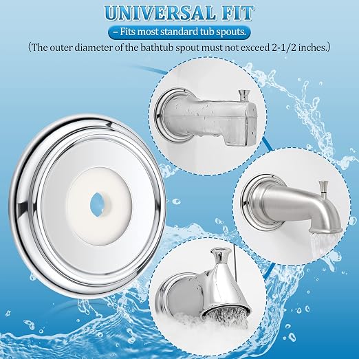 Enhon 2 Pack Metal Tub Spout Cover Ring, Bathroom Faucet Remodeling Wall Plate - Image 5
