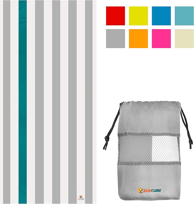 SUN CUBE Microfiber Beach Towel, Quick Dry Sand Free Beach Towel, Lightweight - Image 2