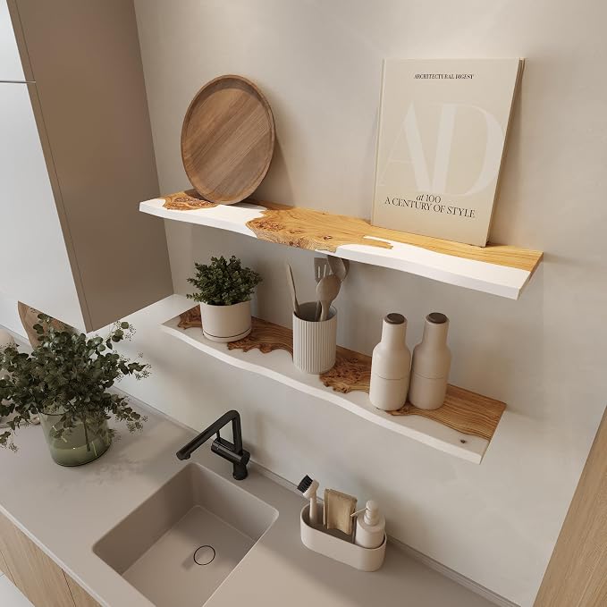 RWA Live Edge Floating Shelf – Unique Wood Floating Shelf - Image 4