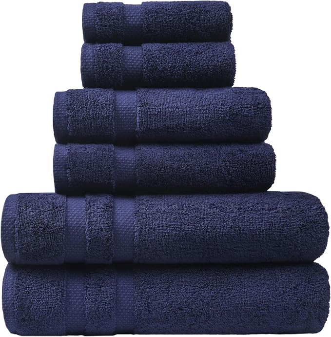 SOFE H&L | Olea Luxury Turkish Cotton Bath Towels Set of 6 : 2 Bath Towels 2 by SOFEHomeLiving