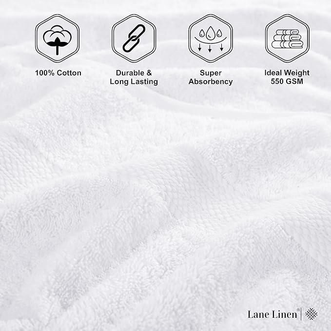 LANE LINEN 100% Cotton Luxury Bathroom Towel Set - Image 6