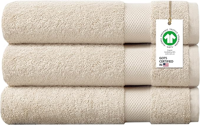 Delara 100% Organic Cotton Towels 650 GSM Plush Feather Touch Quick Dry Bath by Delara