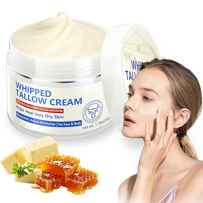Beef Tallow for Skin, Natural Beef Tallow for Face, 100% Organic Grass Fed by JIIANERY