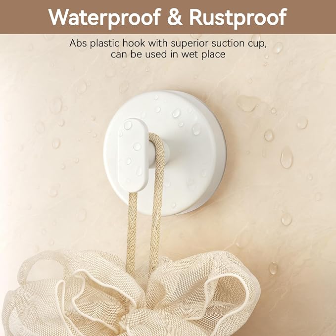Suction Cup Hooks for Shower: 15 LB Strong Wall Hanger for Bathroom, Front door - Image 5
