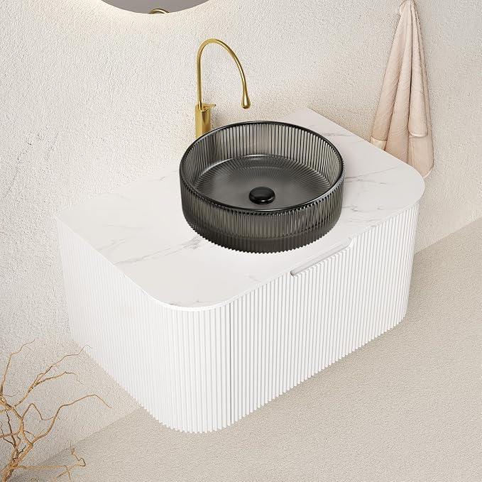 30 inch Bathroom Vanity with Sink, Floating Bathroom Cabinet with Round - Image 6