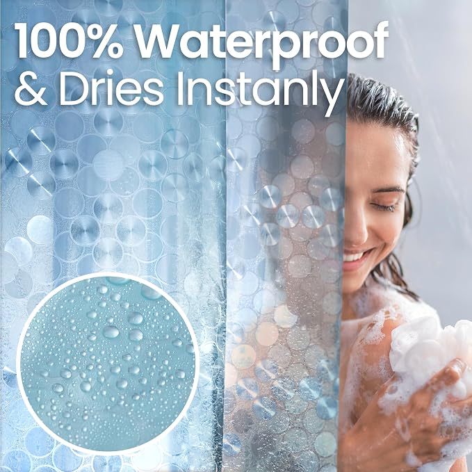 LiBa Plastic Shower Curtain, Heavy Duty 8G Shower Curtain - Image 5