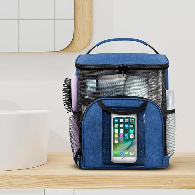 Attmu Mesh Shower Caddy Portable Dorm Tote Bag, Quick Dry Hanging Toiletry Bag - Image 7