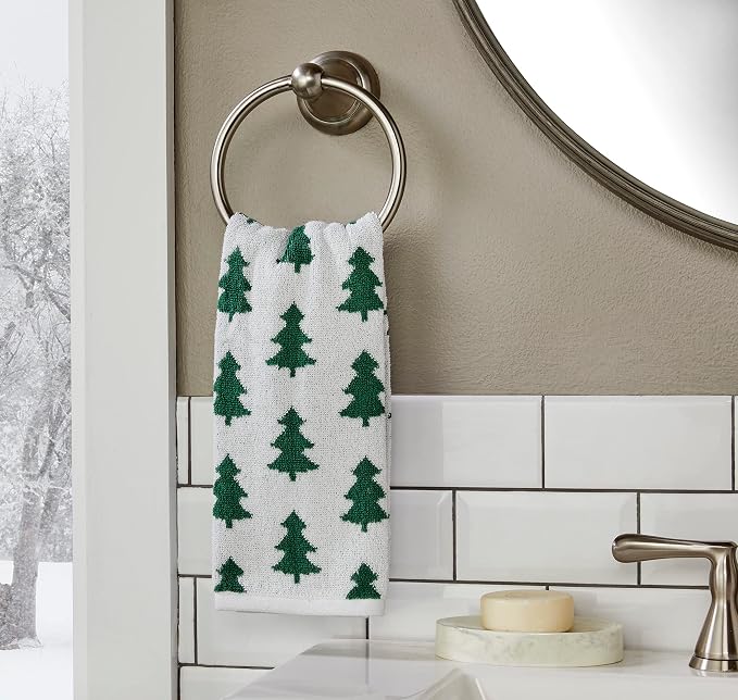 SKL Home Christmas/Winter Holiday Trees 100% Cotton Premium 2-Piece Hand Towel - Image 4
