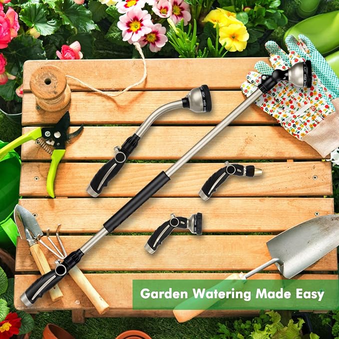 RESTMO 36” Long Watering Wand, Metal Garden Hose Wand - Image 8