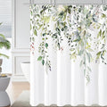 Gibelle Sage Green Eucalyptus Shower Curtain, Watercolor Plant Leaves by Gibelle